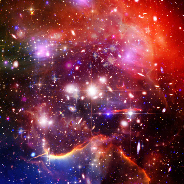 Cosmic galaxy background. Stars and cosmic gas.The elements of t - Photo, Image