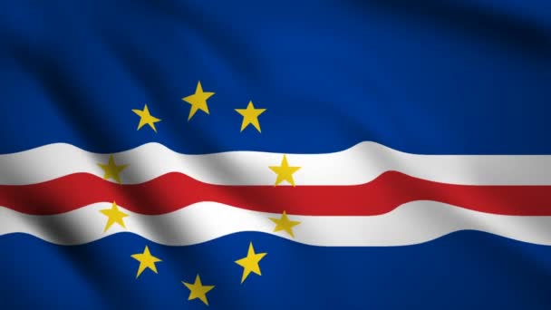Cape Verde Flagge Bewegungs-Video weht im Wind. Flagge Nahaufnahme 1080p hd Filmmaterial - Filmmaterial, Video