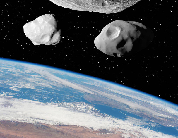Asteroidy nad zemí. Prvky tohoto obrázku byly předloženy  - Fotografie, Obrázek