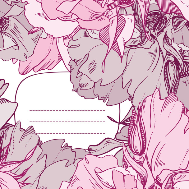 Cadre vectoriel de fleurs abstraites rose sauvage
 - Vecteur, image