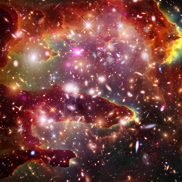 Fond de galaxie cosmique. Les étoiles et le gaz cosmique.Les éléments de t
 - Photo, image