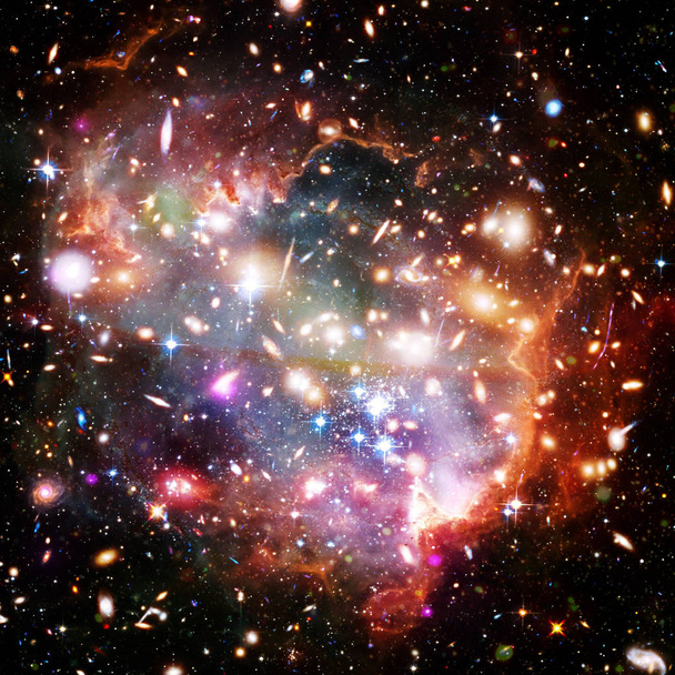 Glaxies i Mgławica w głębokiej przestrzeni. Gromada gwiazd. Elementy  - Zdjęcie, obraz