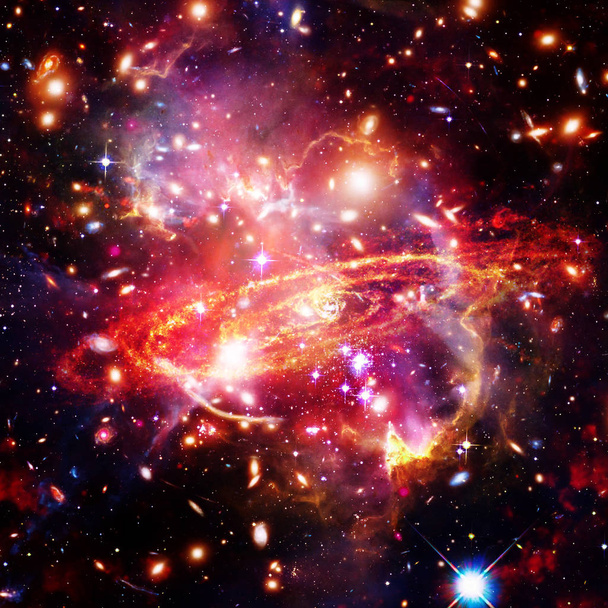 Fond de l'espace avec nébuleuse nuage Galaxy coloré. Les éléments
 - Photo, image