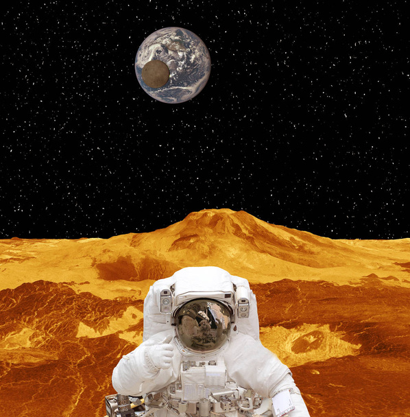 Astronaut on the planet surface. The elements of this image furn - Photo, Image