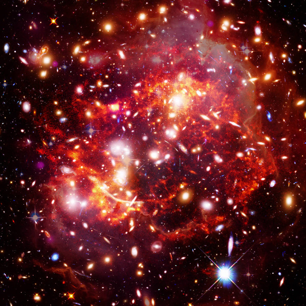 Kosmiczne galaktyki tle. Gwiazdy i gaz kosmiczny. Elementy t - Zdjęcie, obraz