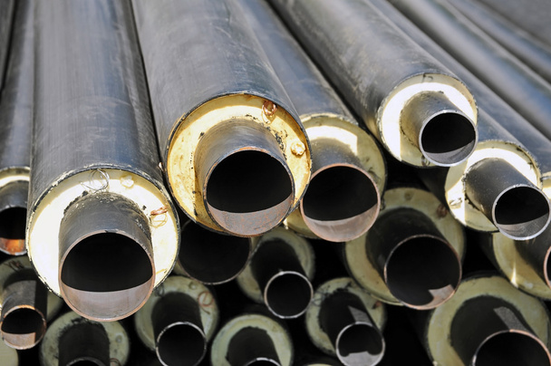 Steel pipe with heat insulation - Photo, Image