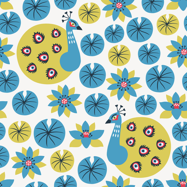 Peacock seamless pattern - Διάνυσμα, εικόνα