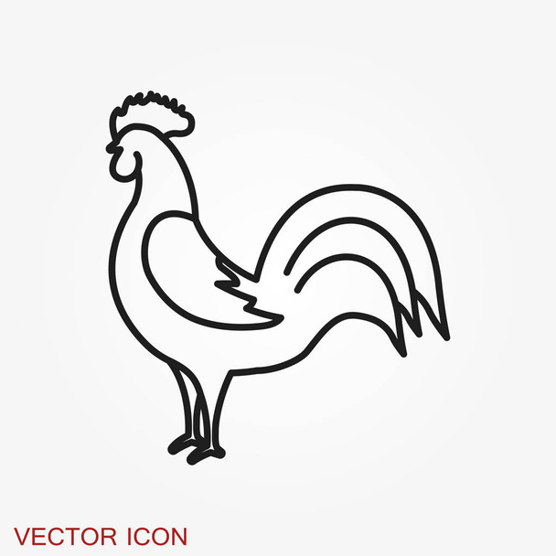 Cock icon. Rooster Flat cock icon design style vector illustrations - Vector, Image