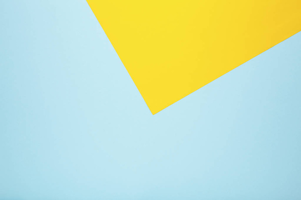 Blue and yellow pastel paper color for background - Foto, Imagem