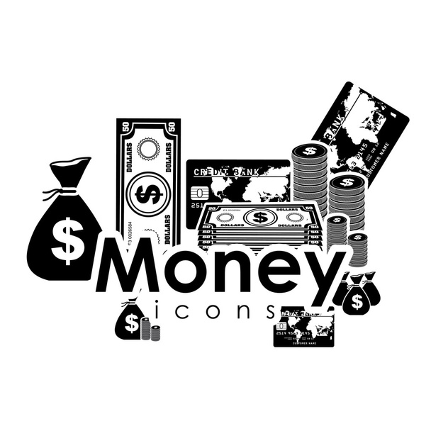 Iconos de dinero - Vector, imagen