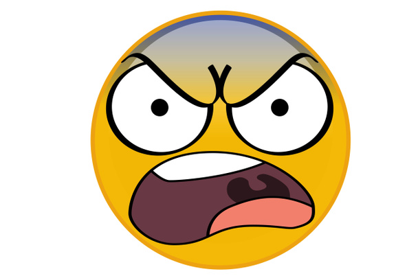 Emoticones enojados Logo sobre fondo blanco- ilustración
 - Foto, Imagen