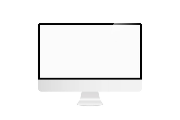Személyes számítógép-ban divatos reális stílusban. Vektor izolált reális monitor fehér háttér. Gúnyolódni üres sceen sablon. - Vektor, kép