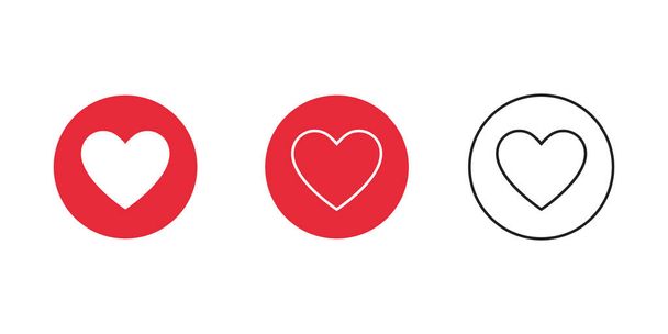 Botón con corazón para el diseño de fondo web. Icono del corazón lineal, esboza el icono del amor
. - Vector, Imagen