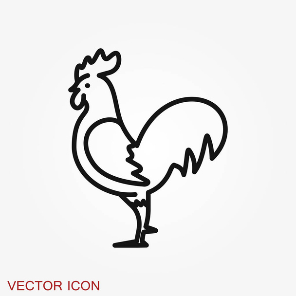 Cock icon. Rooster Flat cock icon design style vector illustrations - Vector, Image
