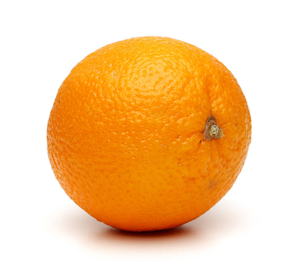 Single fresh orange fruit isolated on white - Fotoğraf, Görsel