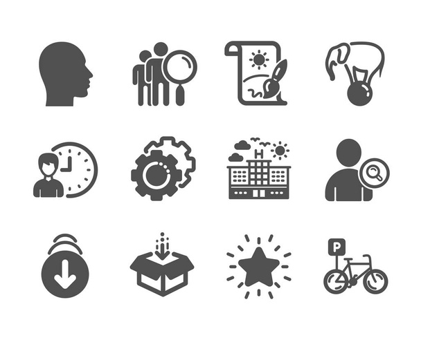 Набір ділових іконок, таких як Head, Bicycle parking, Get box. Векторні
 - Вектор, зображення
