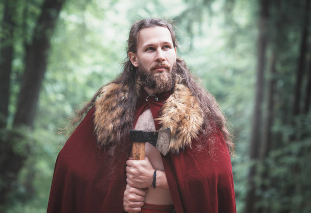 Воин викингов с железным топором
  - Фото, изображение