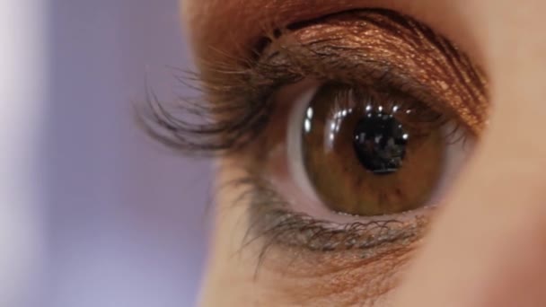 Closeup makro lidské oko - Záběry, video