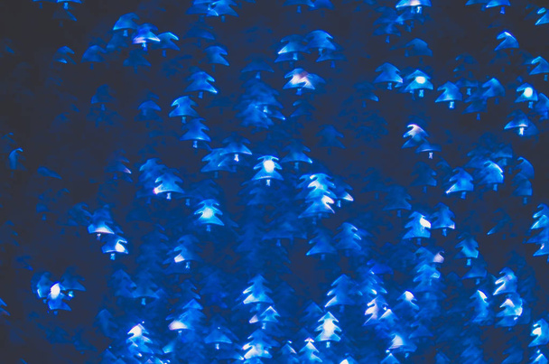 dark blue christmas tree pattern background - 写真・画像