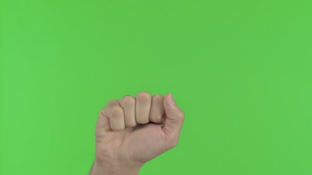 Hand op groene Chroma-toets tellen - Video