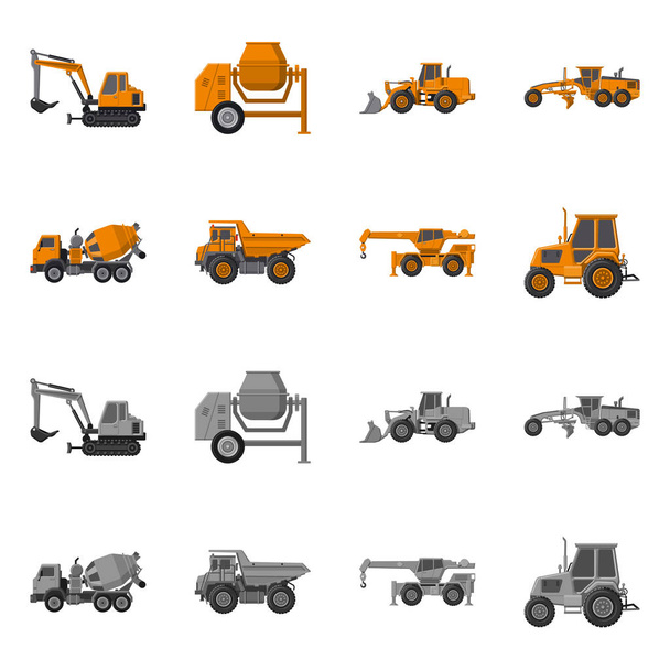 Isolated object of build and construction sign. Set of build and machinery vector icon for stock. - Vector, Image
