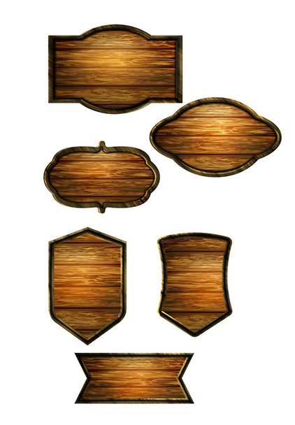 Vector realistic illustration of wooden signboard - Vektor, Bild