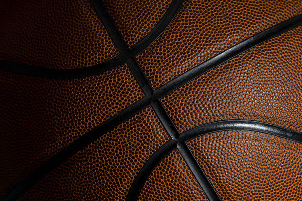 Closeup detail basketbalový míč textury pozadí  - Fotografie, Obrázek