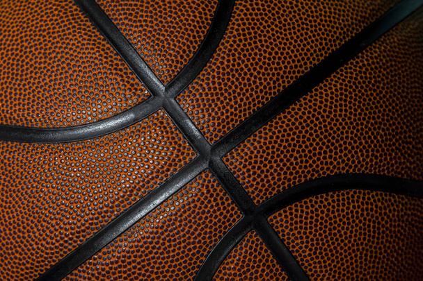 Close-up detail van basketbal bal textuur achtergrond  - Foto, afbeelding
