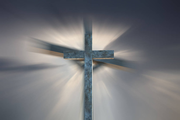 Christian krzyż renderowania 3D - Zdjęcie, obraz