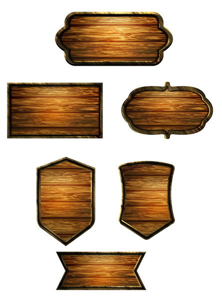 A fából készült táblák vektorreális illusztrációja - Vektor, kép