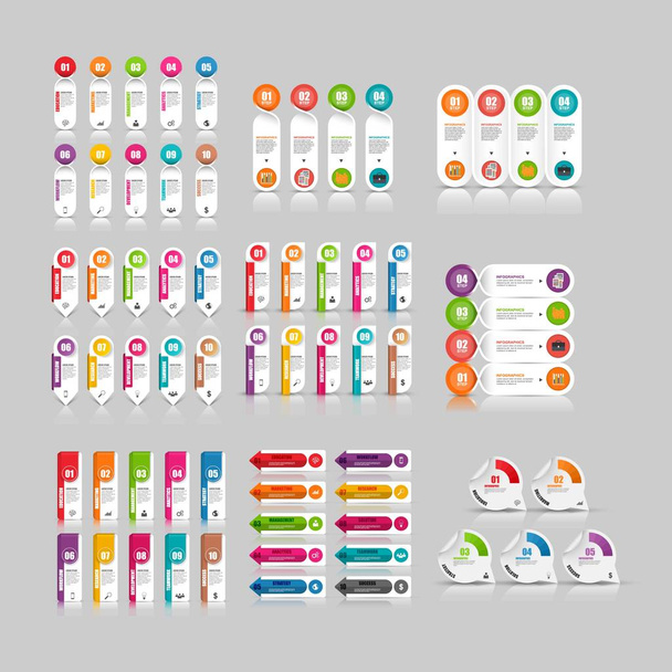 ビジネスインフォグラフィック要素ロゴデザインベクトルのセット - ベクター画像