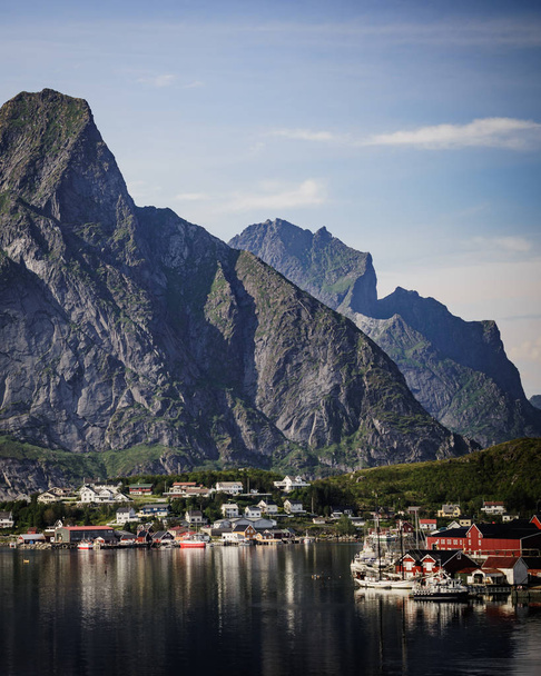 Fjord and mountains landscape. Lofoten islands Norway - Foto, immagini