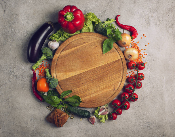Υγιές υπόβαθρο των λαχανικών. Έννοια των γνήσιων τροφίμων - Φωτογραφία, εικόνα