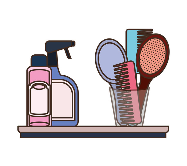pet grooming set on white background - Vector, Image