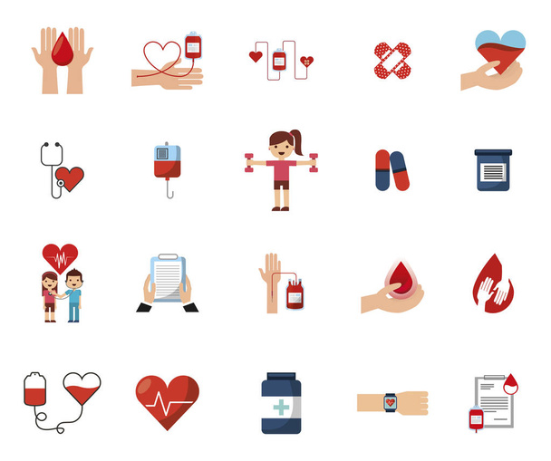 иконы донорской крови и кардиологии
 - Вектор,изображение