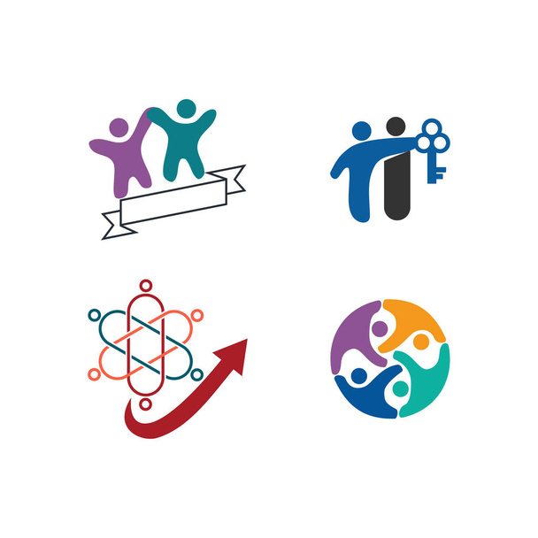 Engagement Teamwork zusammen Business Logo Illustration Vektor - Vektor, Bild