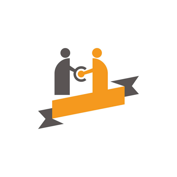 Δέσμευση ομαδική εργασία μαζί επιχειρηματικό λογότυπο εικόνα διάνυσμα - Διάνυσμα, εικόνα