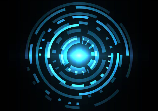 fondo de círculo abstracto azul, línea de capa superpuesta digital, plantilla de diseño de tecnología simple, ilustración vectorial
 - Vector, Imagen