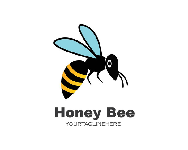 honey Bee Logo Template vector icon illustration - Vector, Image