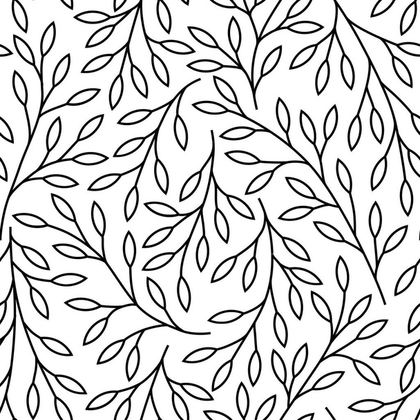 Elegante patrón floral sin costuras con ramas de árbol. Fondo orgánico vectorial
. - Vector, imagen