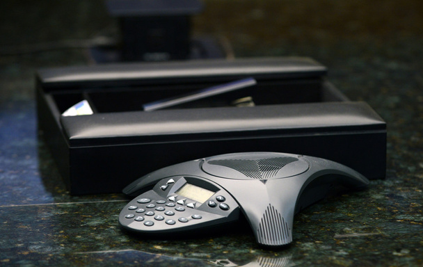 biznes wezwanie telekonferencji w nowoczesnym budynku biurowym lub conf - Zdjęcie, obraz