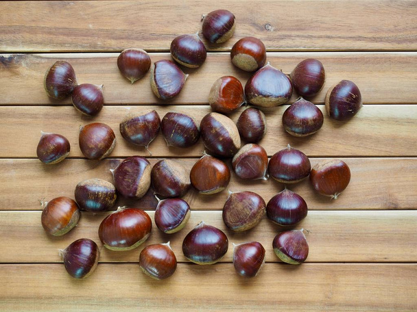 Korean Organic Autumn Chestnuts, nuts - Photo, Image