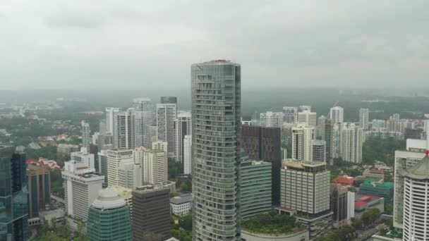 day time flight over Singapore city aerial panorama 4k footage - Imágenes, Vídeo