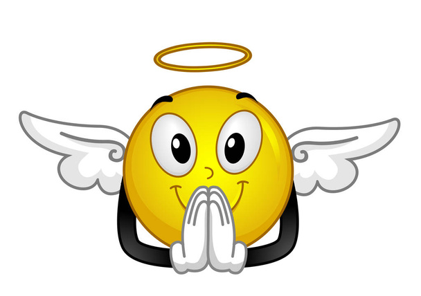 Mascot smiley angyal illusztráció - Fotó, kép
