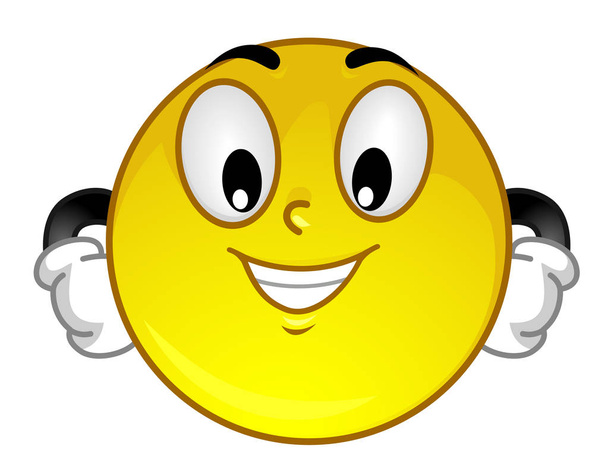 Mascot smiley arrogáns illusztráció - Fotó, kép