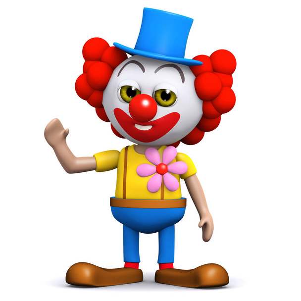 3D Clown winkt Hallo - Foto, Bild