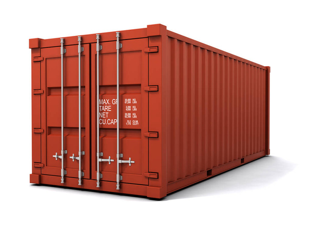 prostorový červený přepravní kontejner - Fotografie, Obrázek