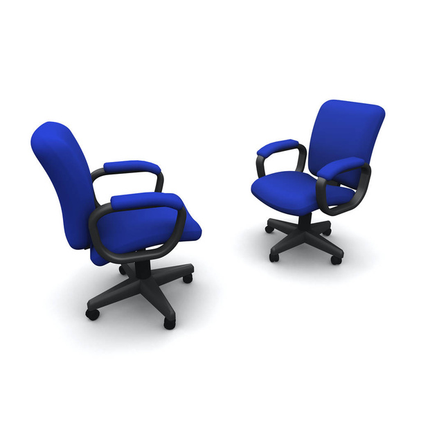 3d Two office chairs facing each other - Photo, Image