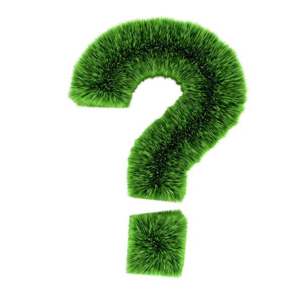 3d Green grass question mark symbol - Photo, Image
