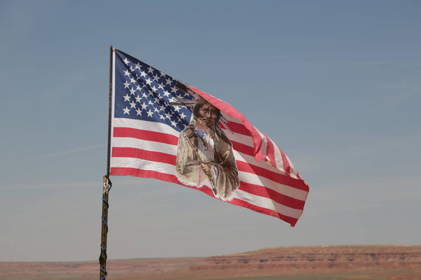 flag in USA inside the monument valley park   - Photo, Image